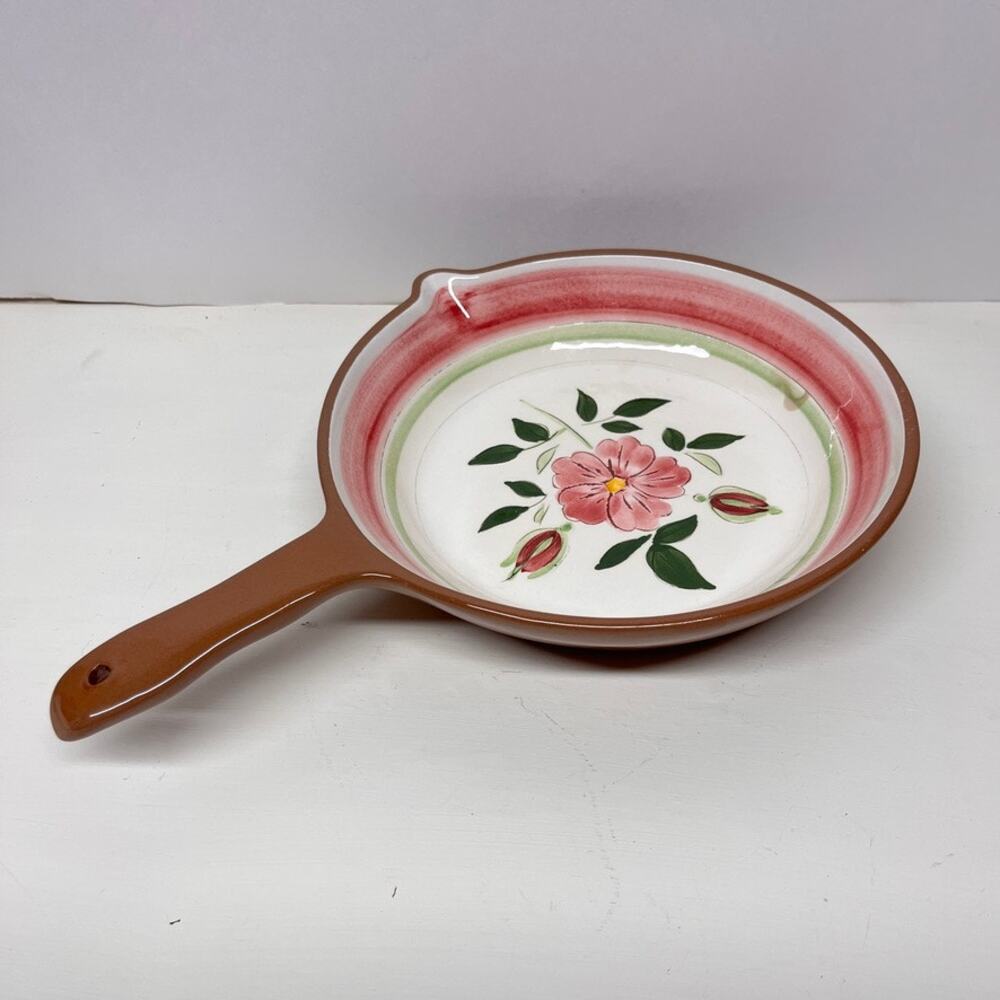 Stangl Pottery Wild Rose Skillet Baking Casserole Pan